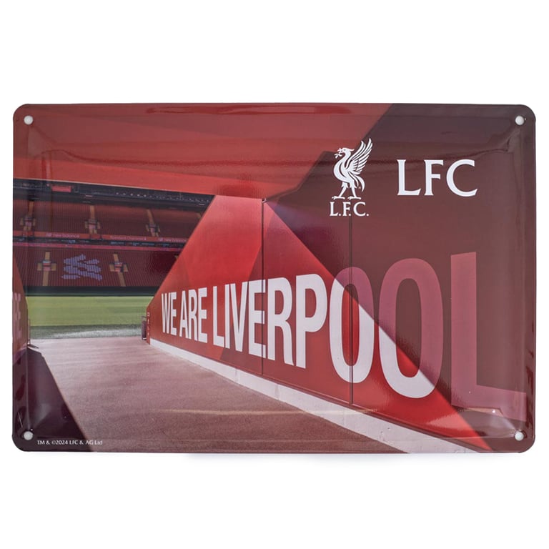 Liverpool FC 2pk Metal Stadium Photo Signs with Liverbird Crest