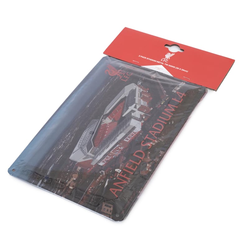 Liverpool FC 2pk Metal Stadium Photo Signs with Liverbird Crest