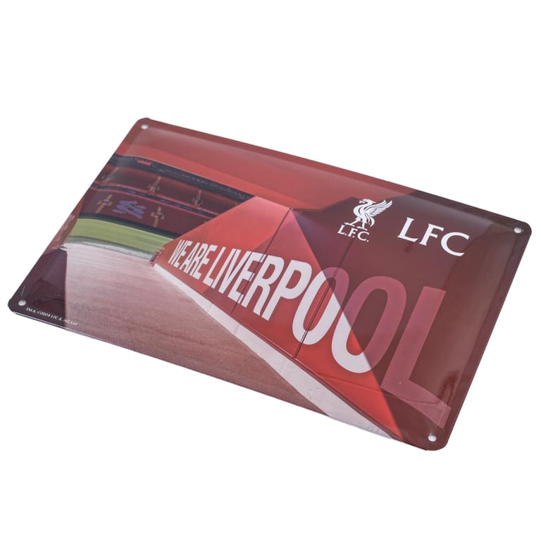 Liverpool FC 2pk Metal Stadium Photo Signs with Liverbird Crest