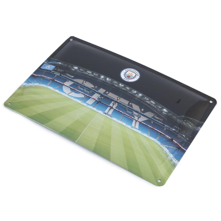 Manchester City FC 2pk Stadium Photo Signs with Full Colour Crest