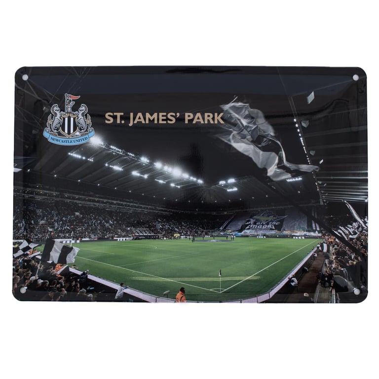 Newcastle United FC 2pk Stadium Sign - Deluxe Metal Photo Signs of Interior & Exterior St James Park