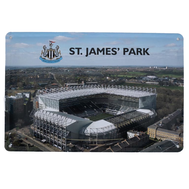 Newcastle United FC 2pk Stadium Sign - Deluxe Metal Photo Signs of Interior & Exterior St James Park