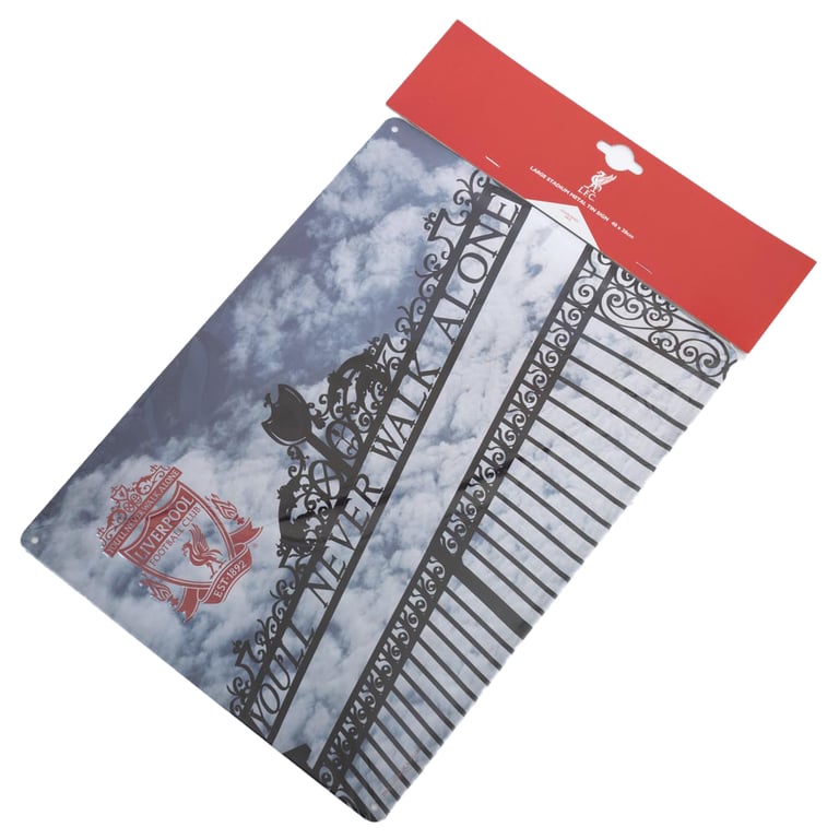 Liverpool FC Shankly Gates Large Metal Stadium Photo Sign with Embossed Crest