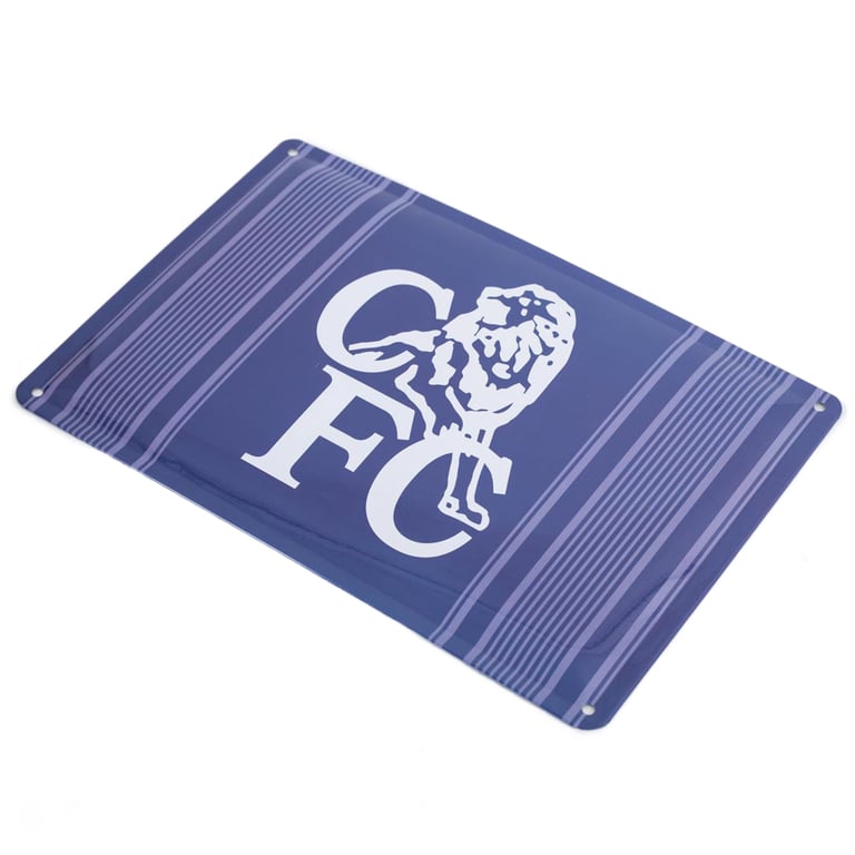 Chelsea FC Retro Metal Sign - Vintage Club Crest Decoration for Home Wall Art