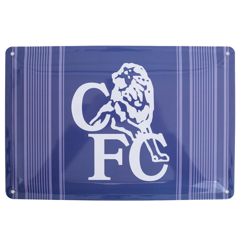 Chelsea FC Retro Metal Sign - Vintage Club Crest Decoration for Home Wall Art