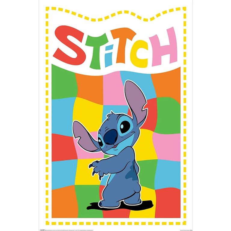 Lilo & Stitch Chequered Rolled Poster - High Resolution Artwork on 150gsm Gloss Paper
