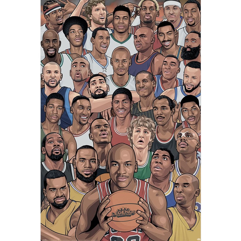 Legends Basketball s Greatest Poster 239 - Rolled Maxi Poster Featuring High Resolution Artwork of Legendary Stars on Gloss Paper