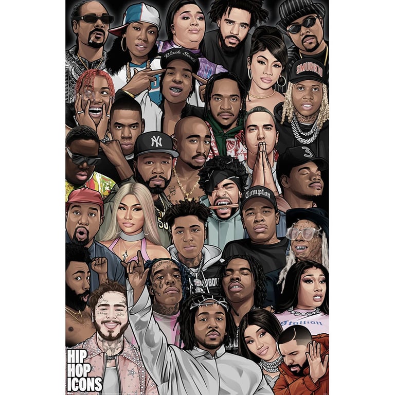Legends Hip Hop Icons Maxi Poster - High Resolution Artwork on 150gsm Gloss Paper
