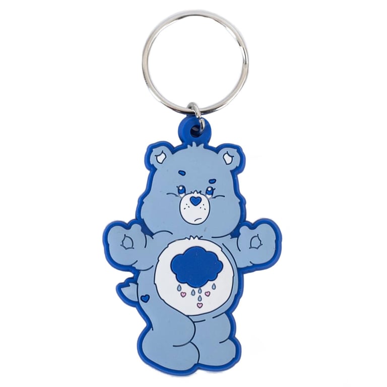 Care Bears Grumpy PVC Keyring - Durable PVC Keychain with Chain and Split Ring