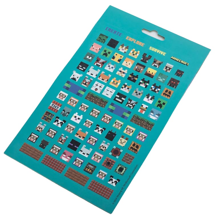 Minecraft 800pc Self-Adhesive Character & Icon Sticker Set for Kids