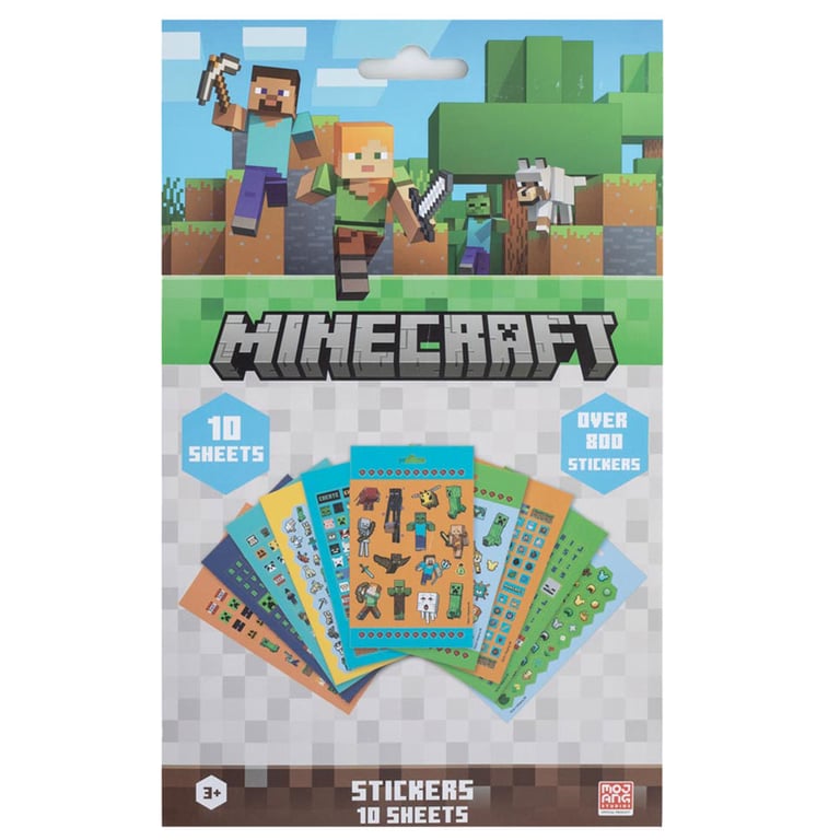 Minecraft 800pc Self-Adhesive Character & Icon Sticker Set for Kids