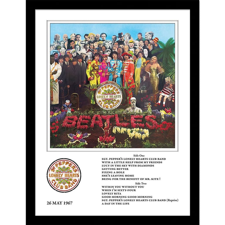 The Beatles Sgt Pepper High Resolution Framed Collector Print - Black Frame