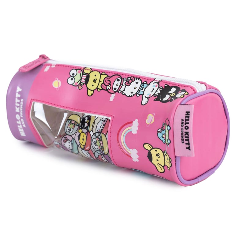 Hello Kitty Tubular Zipped Pastel Coloured Pencil Case - Stationery Storage Organizer