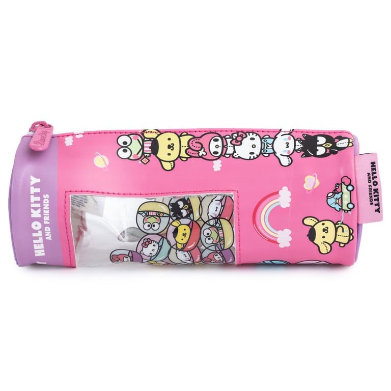 Hello Kitty Tubular Zipped Pastel Coloured Pencil Case - Stationery Storage Organizer