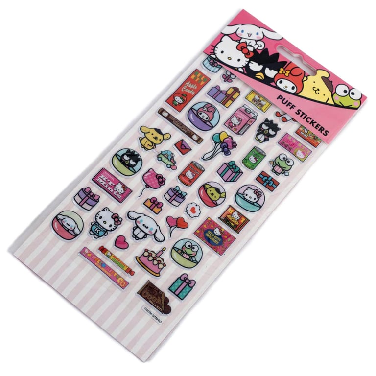 Hello Kitty Puff Sticker Set - 50 Assorted Character and Icon Stickers