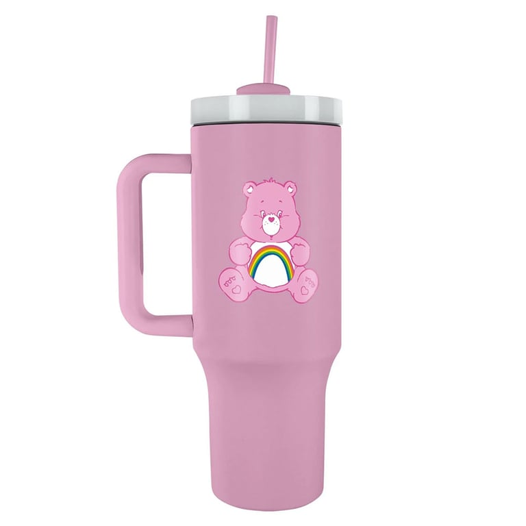 Care Bears 40oz Thermal Insulated Tumbler with Double-Walled Construction and Soft Grip Handle