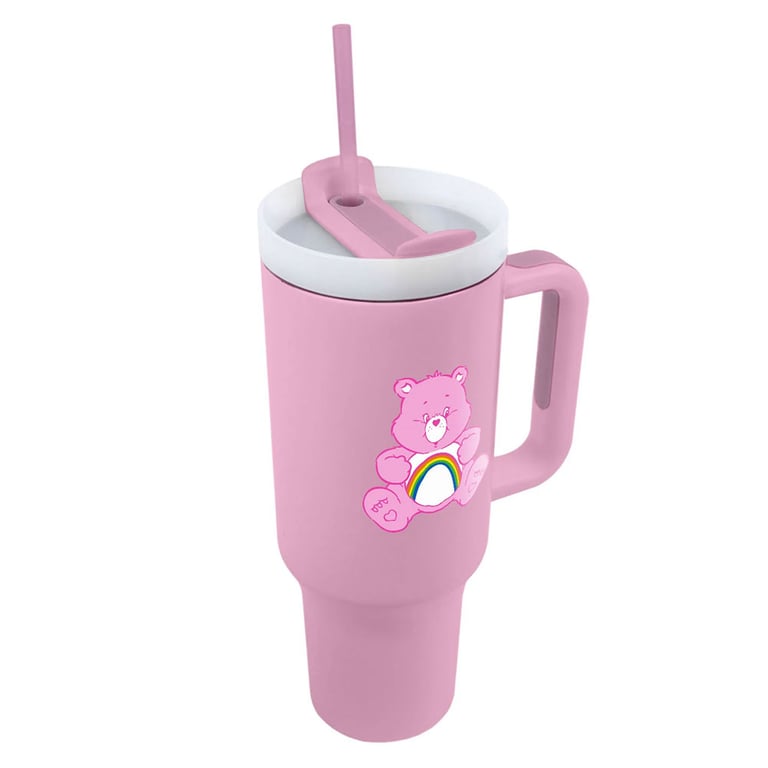 Care Bears 40oz Thermal Insulated Tumbler with Double-Walled Construction and Soft Grip Handle