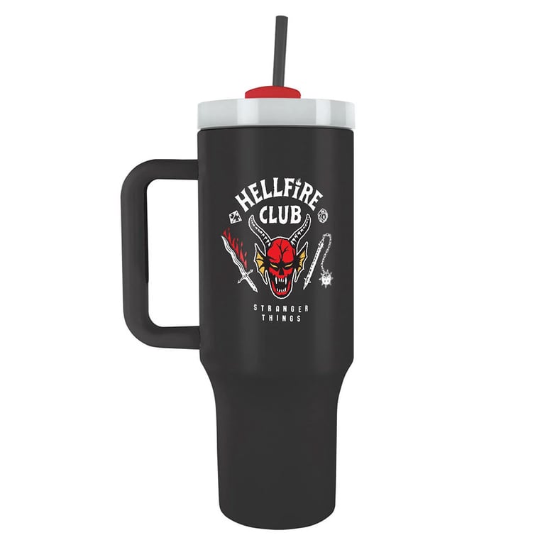 Stranger Things 40oz Hell Fire Club Crest Double-Walled Insulation Tumbler with Straw