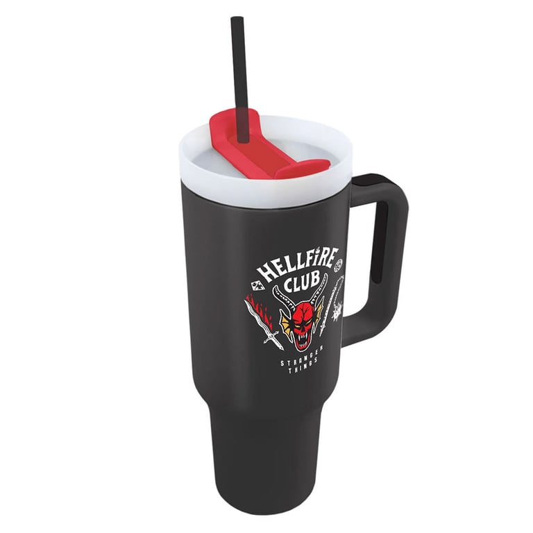 Stranger Things 40oz Hell Fire Club Crest Double-Walled Insulation Tumbler with Straw