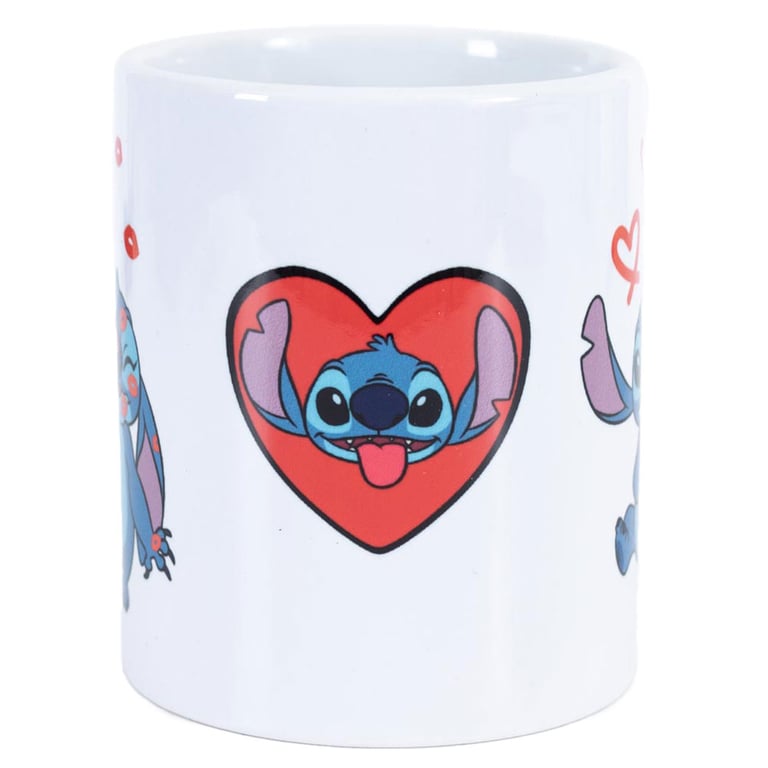 Stitch Love Heart Ceramic Coffee Mug - Kiln Fired Finish