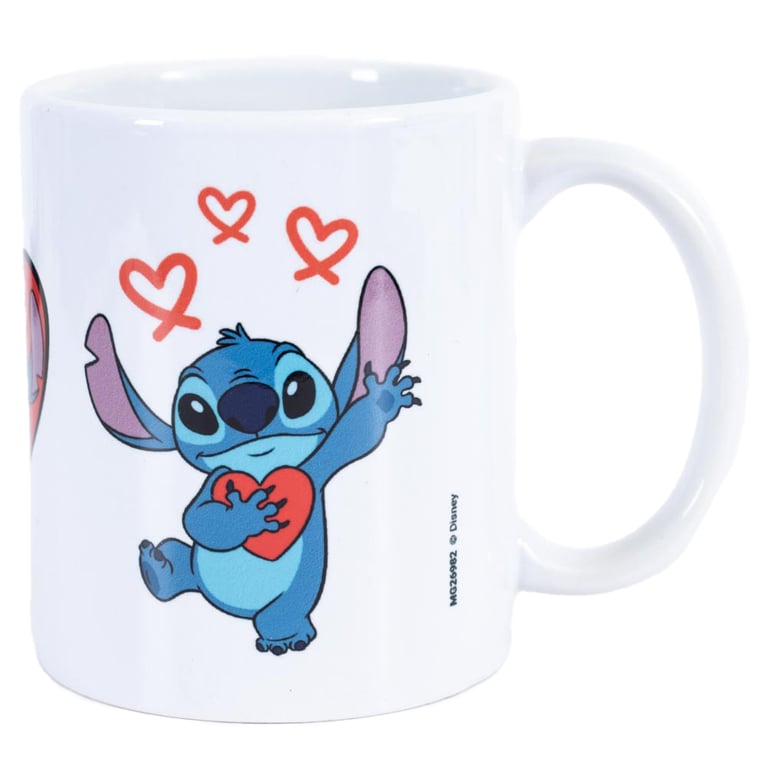 Stitch Love Heart Ceramic Coffee Mug - Kiln Fired Finish