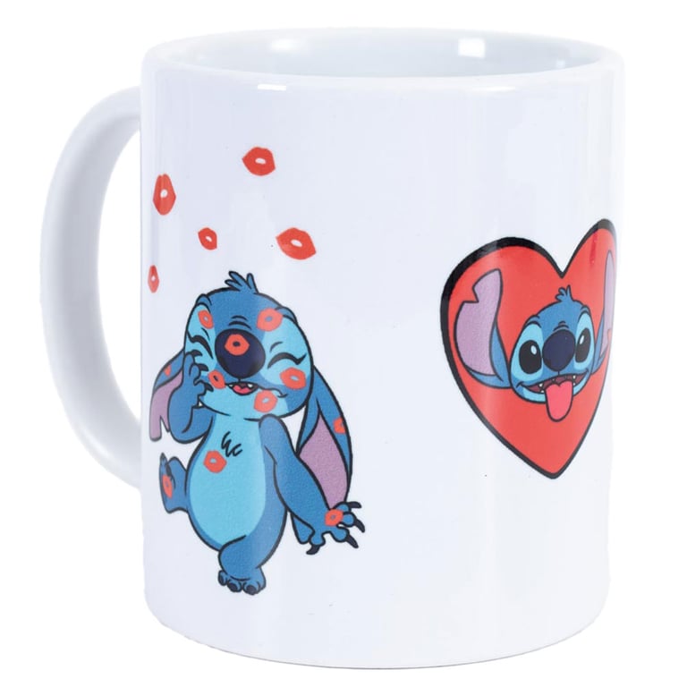 Stitch Love Heart Ceramic Coffee Mug - Kiln Fired Finish