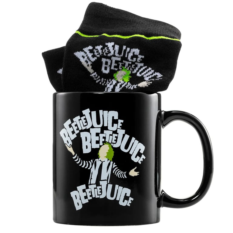 Beetlejuice Classic Mug & Sock Gift Set - Unique Morning Essentials for Fans