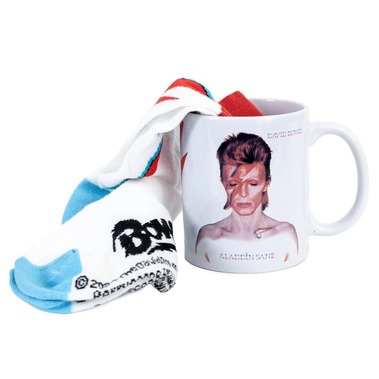 David Bowie Aladdin Sane Mug & Sock Gift Set - Iconic Rock Legend Design