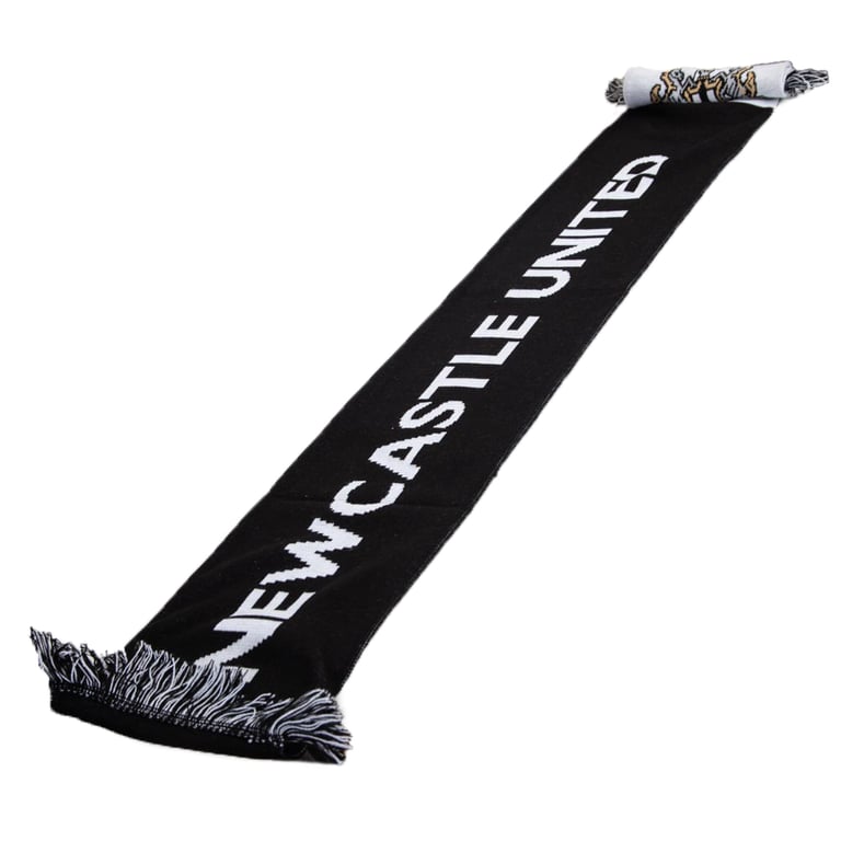 Newcastle United FC Diagonal Black Reversible Jacquard Knit Scarf with Club Crest