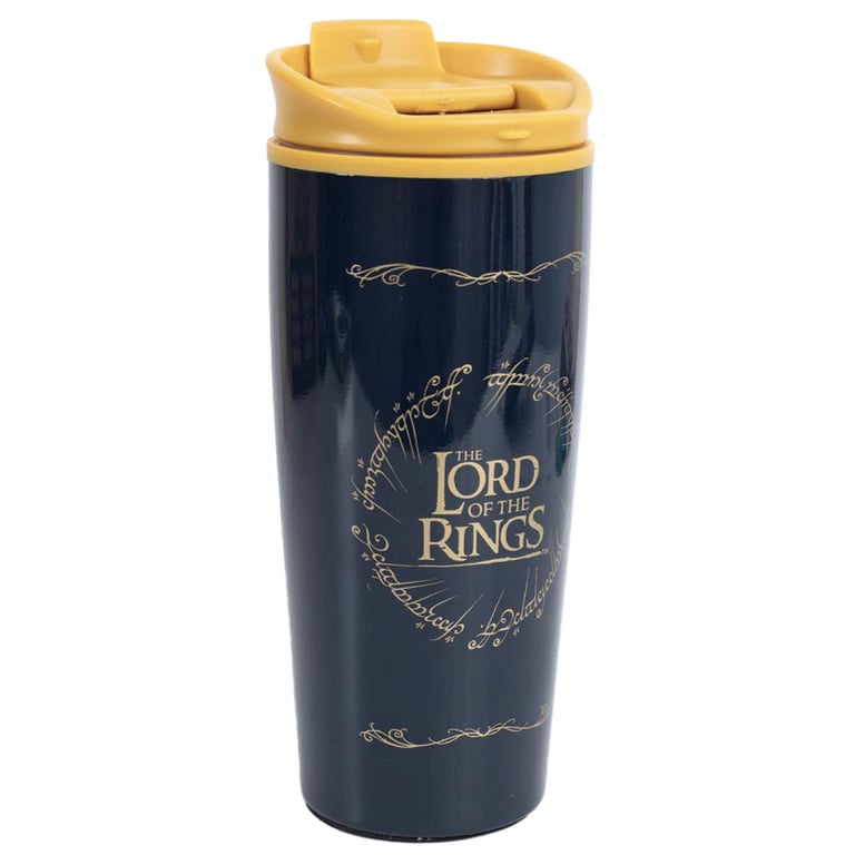 Lord of the Rings Metal Double-Walled Thermal Travel Mug - Insulated Dark Blue Design