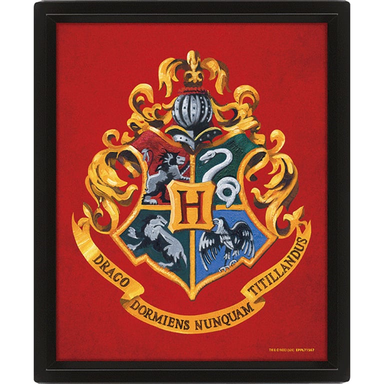 Harry Potter Gryffindor 3D Lenticular Frame - Moving House Crests in Stylish Black Frame