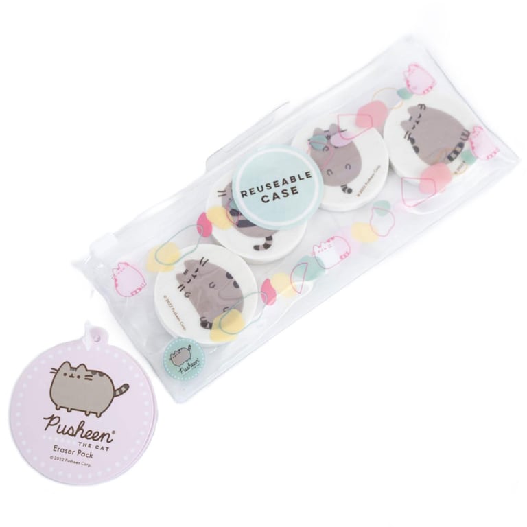 Pusheen 4pk Eraser Set - Cute Shaped Office Supplies