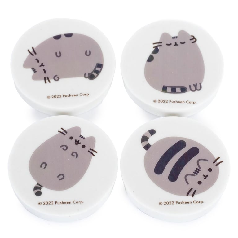 Pusheen 4pk Eraser Set - Cute Shaped Office Supplies