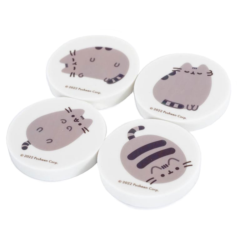 Pusheen 4pk Eraser Set - Cute Shaped Office Supplies