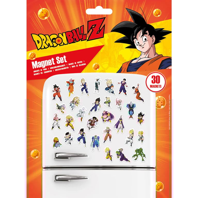 Dragon Ball Z Colourful Fridge Magnet Set - 30 Collectible Designs from the TV Series