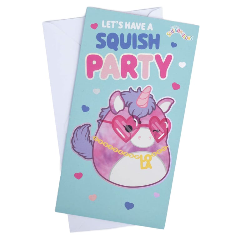 Squishmallows Unicorn Birthday Card - Colourful Gloss Finish with Envelope