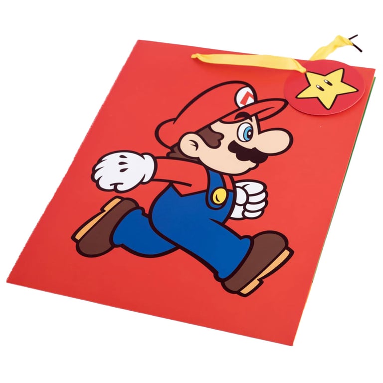 Super Mario Medium Multi Colour Gaming Gift Bag with Woven Handles
