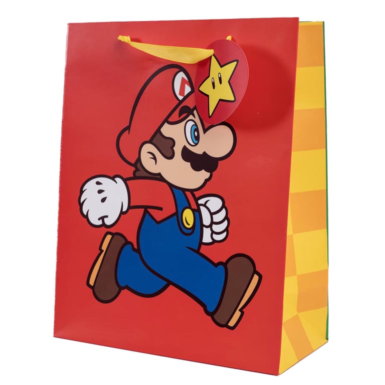 Super Mario Medium Multi Colour Gaming Gift Bag with Woven Handles