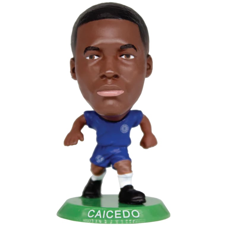 Chelsea FC SoccerStarz Moiss Caicedo Collectible Figure - 5cm Tall Home Kit Edition