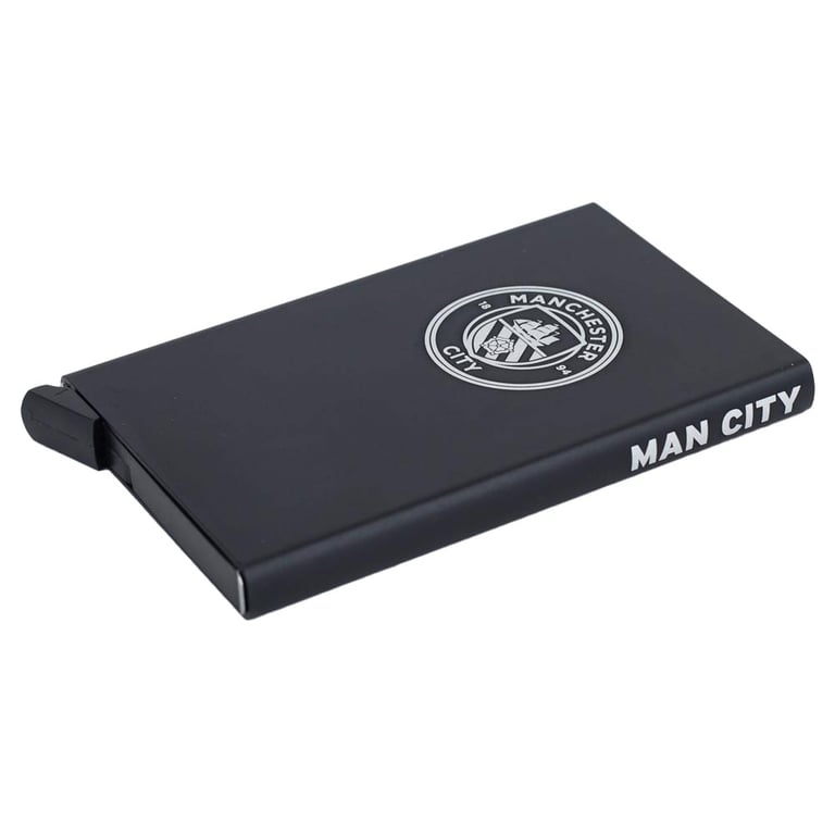Manchester City FC Aluminium rfid Card Case - Secure 6-Card Holder with Trigger Ejection