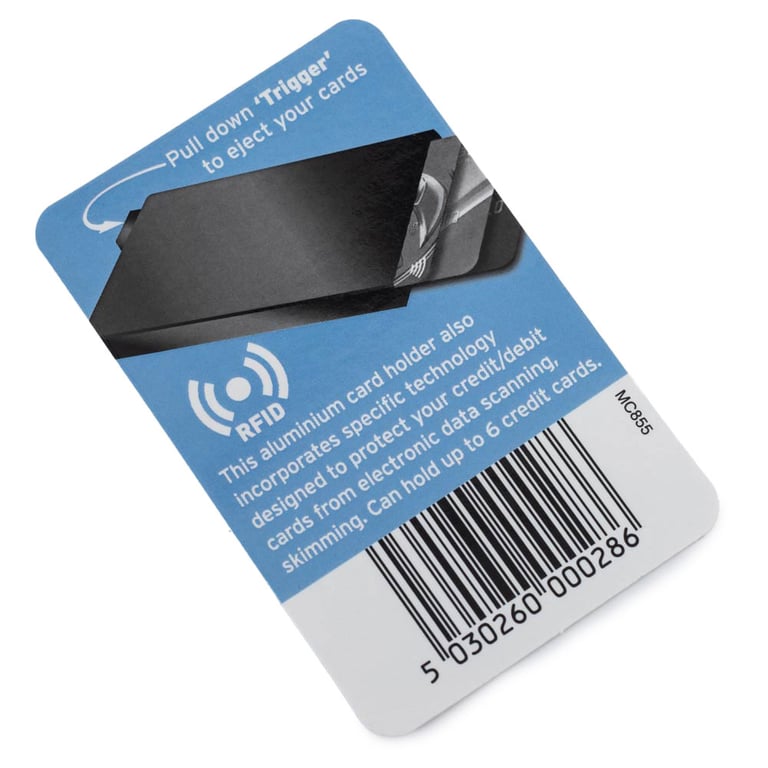 Manchester City FC Aluminium rfid Card Case - Secure 6-Card Holder with Trigger Ejection