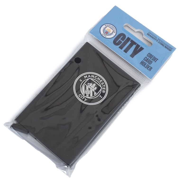 Manchester City FC Aluminium rfid Card Case - Secure 6-Card Holder with Trigger Ejection