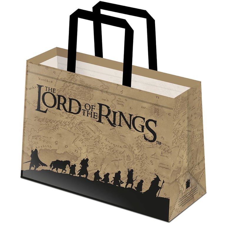 Lord of the Rings Reusable Eco-Friendly Tote Bag - Polypropylene Made Middle Earth Fellowship Design