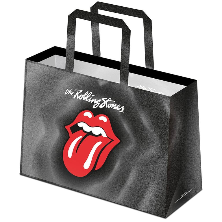 Rolling Stones Reusable Shopping Bag - Eco Friendly Polypropylene Design with Iconic Tongue Image