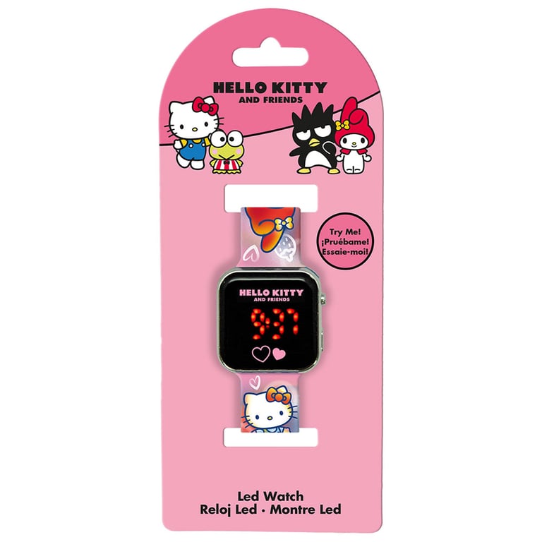 Hello Kitty Junior LED Digital Watch - Kids Friendly Silicone Strap
