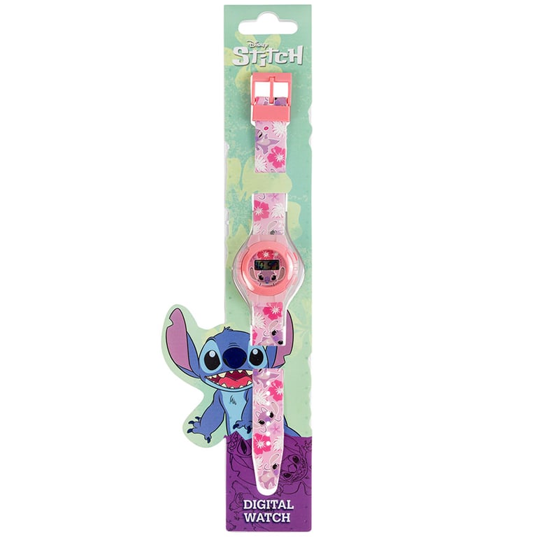 Lilo & Stitch Angel Kids Digital Watch - Easy to Read Display with Vibrant Strap and 1 Year Guarantee