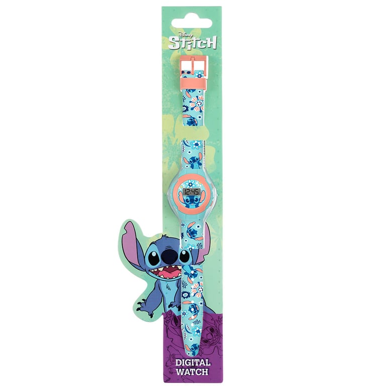 Lilo & Stitch Kids Digital Watch - Easy to Read Display with Vibrant Silicone Strap and 1 Year Guarantee