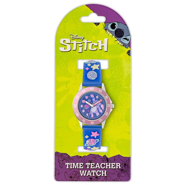 Purple Lilo & Stitch Junior Analogue Time Teacher Watch with Space Themed Dial