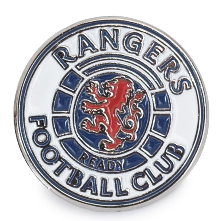 Rangers FC Die Stamped Enamel Crest Pin Badge with Butterfly Clasp Fixing