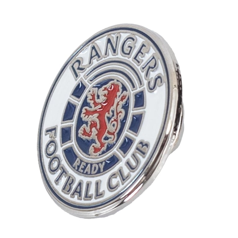 Rangers FC Die Stamped Enamel Crest Pin Badge with Butterfly Clasp Fixing